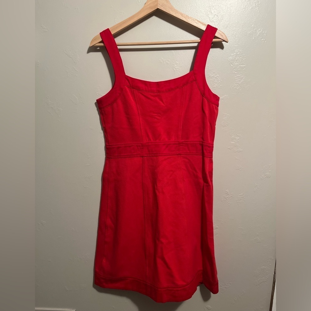 Banana Republic Seamed Button Down Red Mini Dress Size 8P Preppy Cocktail Hour - Picture 11 of 13